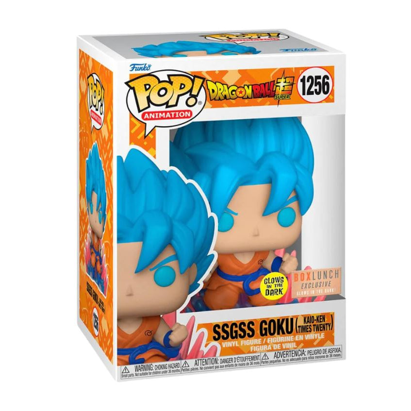 Funko POP Dragon Ball Super 1256 SSGSS Goku (Kaio-Ken Times Twenty) GITD Boxlunch Exclusive