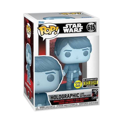 Funko POP Star Wars 615 Holographic Luke Skywalker Entertainment Earth Exclusive