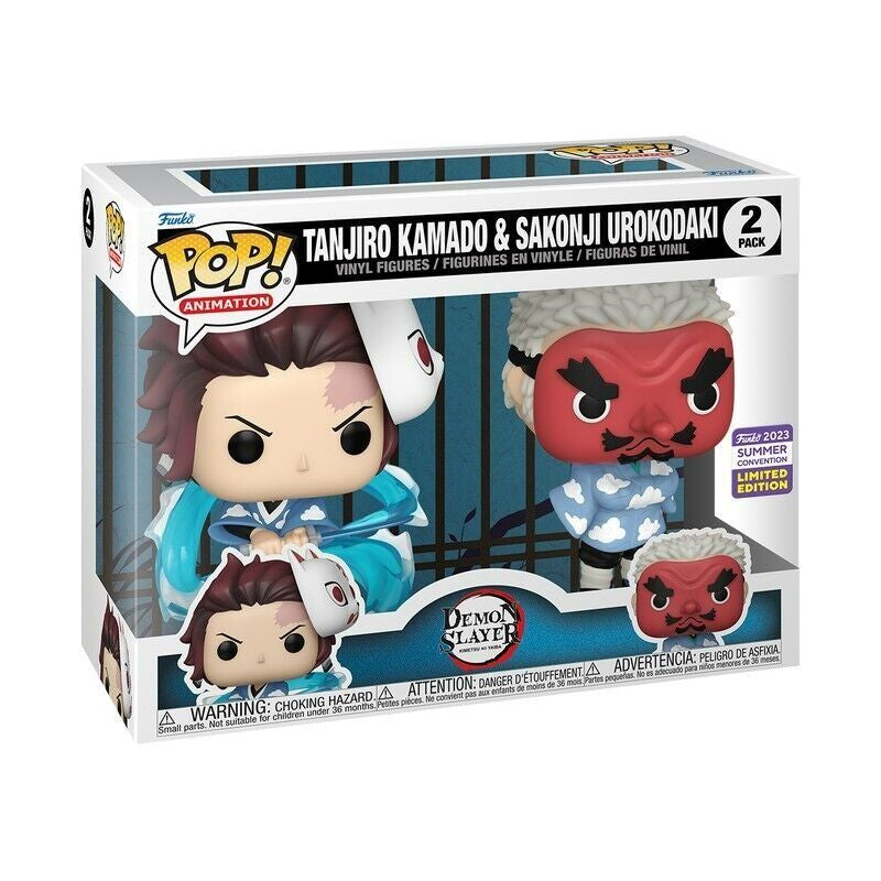 Funko POP Demon Slayer Tanjiro Kamado and Sakonji Urokodaki 2 Pack 2023 Summer Convention Exclusive