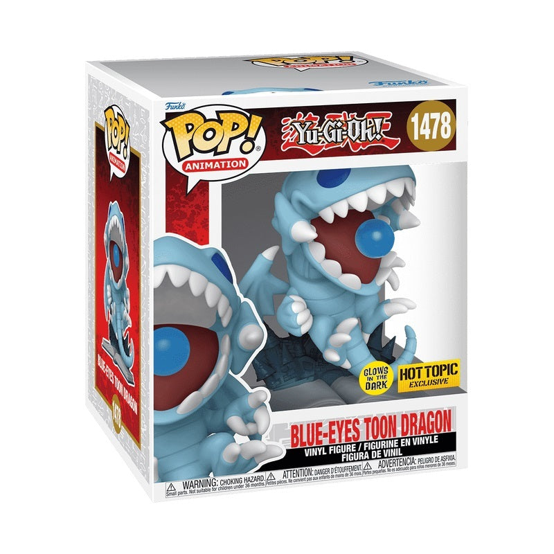 Funko POP Yu-Gi-Oh 1478 Blue-Eyes Toon Dragon (GITD) Hot Topic Exclusive 6-Inch