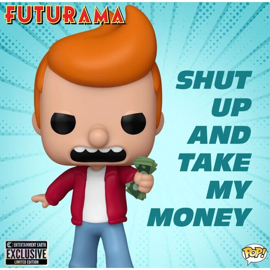 Funko POP Futurama 1782 Philip J. Fry Meme Entertainment Earth Exclusive