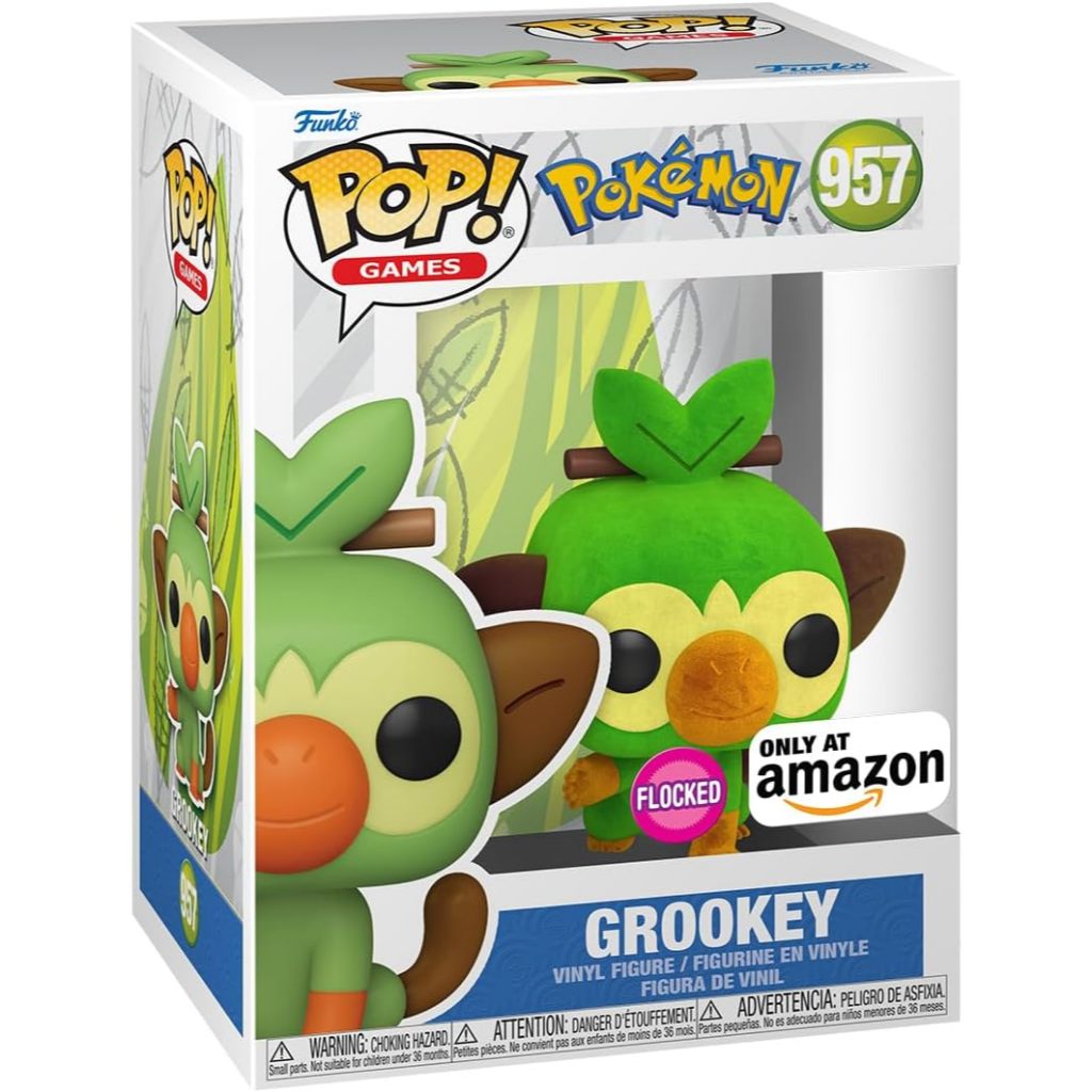 Funko POP Pokemon 957 Grookey (Flocked) Amazon Exclusive