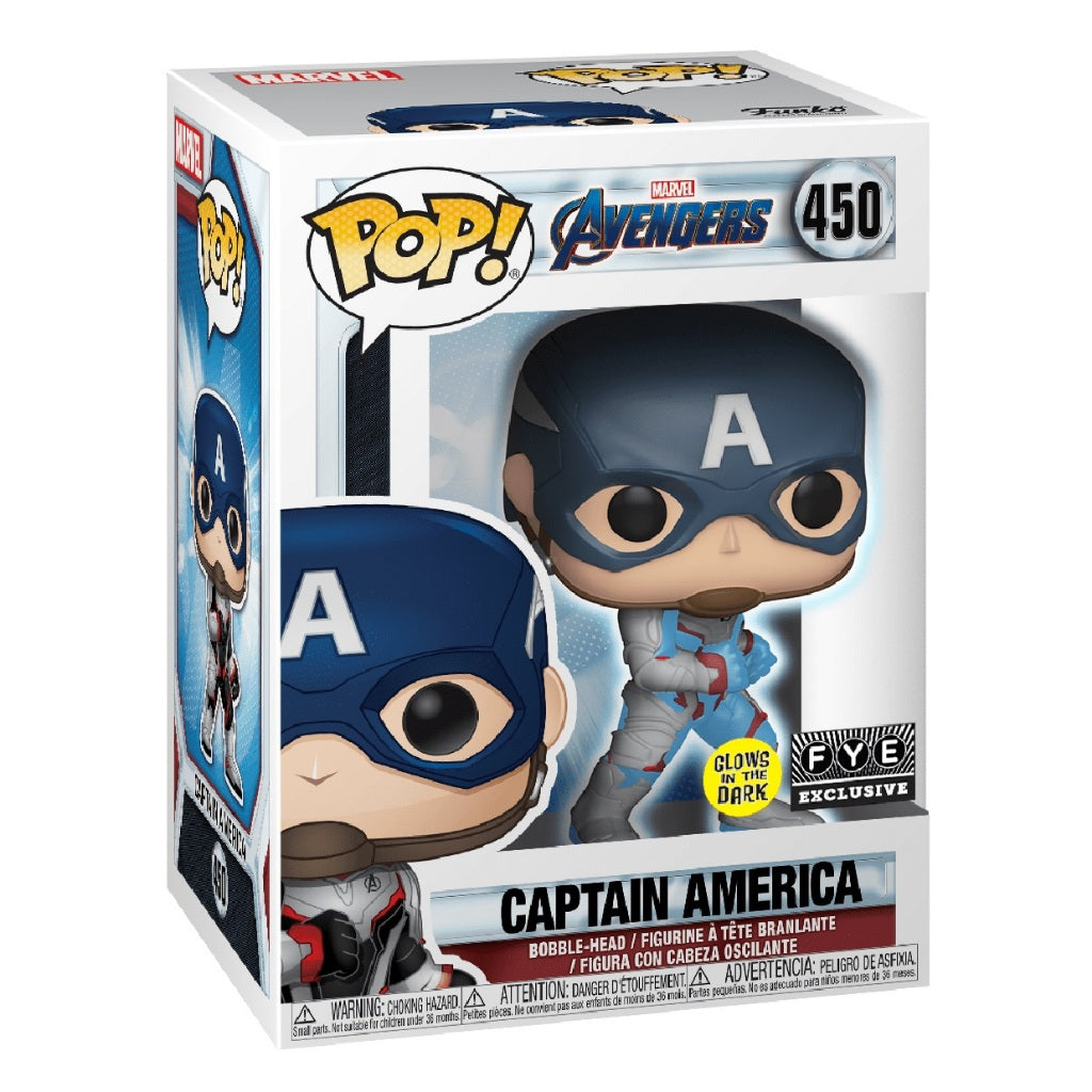 Funko POP Marvel Avengers 450 Captain America (GITD) FYE EXclusive