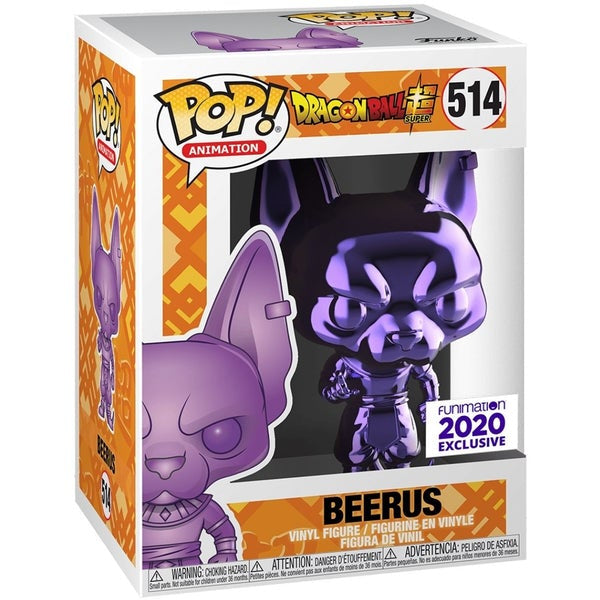 Funko POP! Dragon Ball Z 514 Beerus Purple Chrome Funimation Exclusive