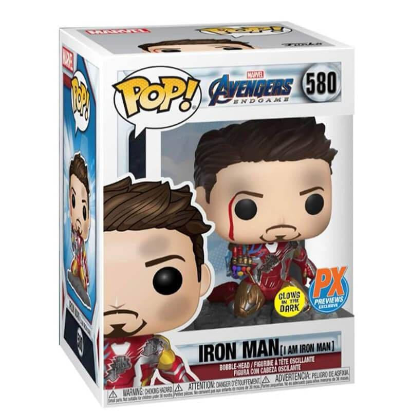 Funko POP Marvel Avengers Endgame 580 Iron Man (I am Iron Man) GITD PX Exclusive