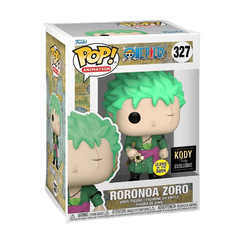 Funko POP One Piece 327 Roronoa Zoro (GITD) Kody Exclusive