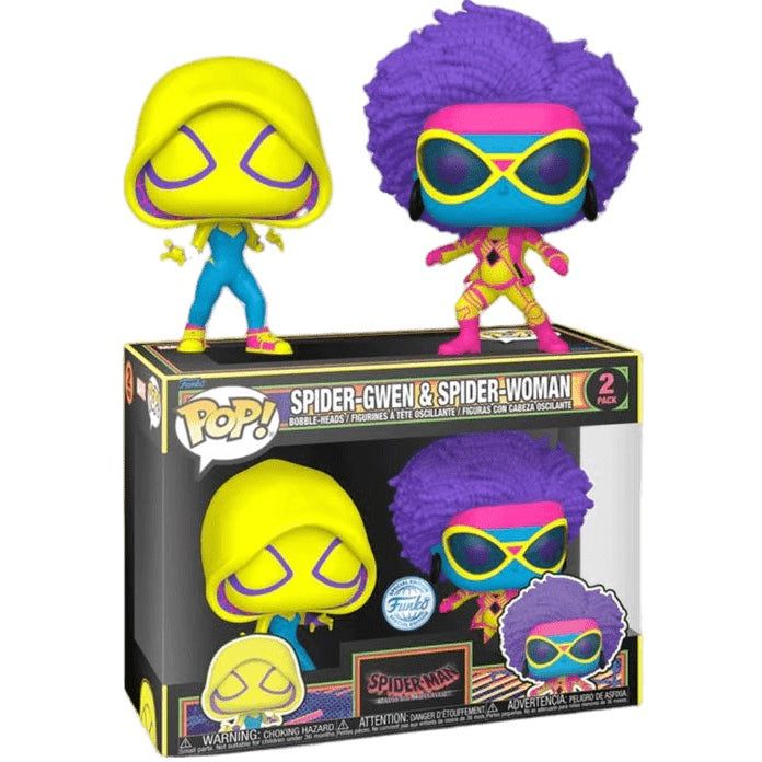 Funko POP Marvel Spider-Man: Across The Spider-Verse Spider-Gwen & Spider-Woman 2pack Blacklight (SE)