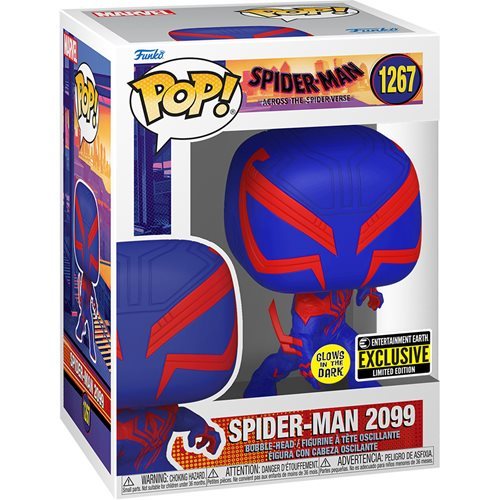 Funko POP Marvel Spider-Man: Across the Spider-Verse 1267 Spider-Man 2099 (GITD) Entertainment Earth Exclusive