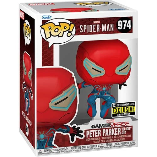 Funko POP Marvel Spider-Man 2 Gameverse 974 Peter Parker Velocity Suit Entertainment Earth Exclusive
