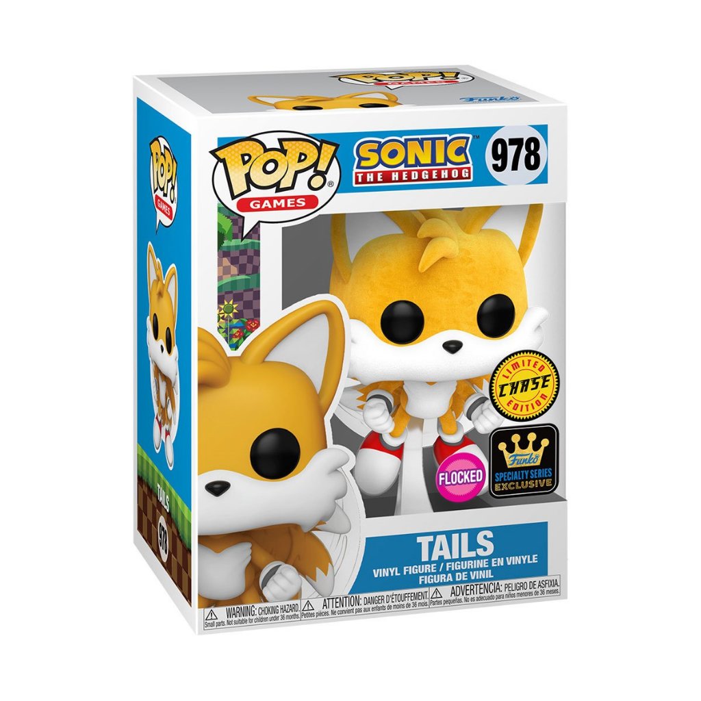 Funko POP Sonic the Hedgehog 978 Tails (Flocked) Chase Specialty Series 