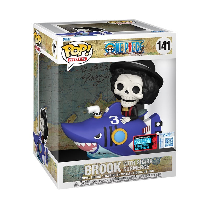 Funko POP One Piece 141 Brook With Shark Submerge Pop Rides 2025 Fall Convention Exclusive