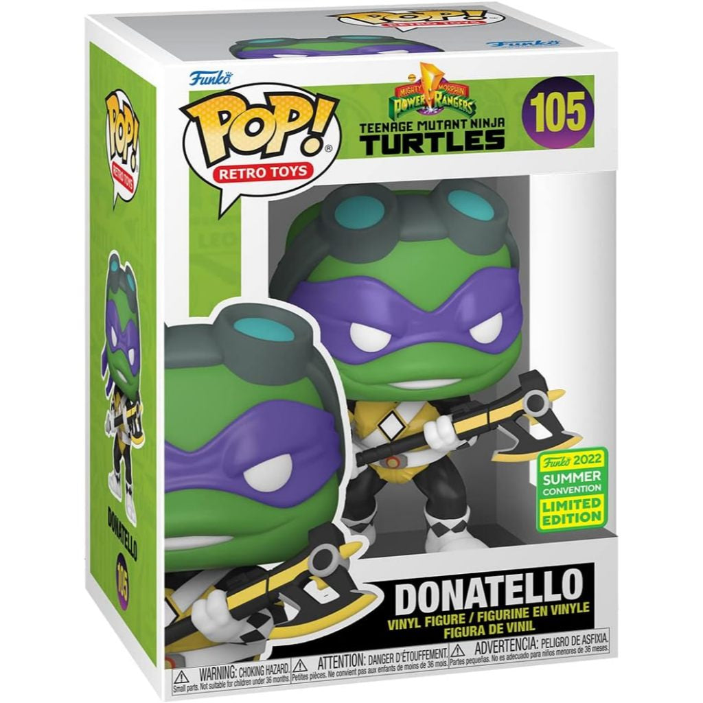 Funko POP Teenage Mutant Ninja Turtles x Power Rangers 105 Donatello 2022 Summer Convention Exclusive